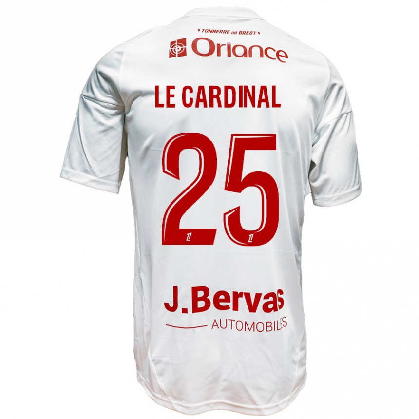 Férfi Labdarúgás Julien Le Cardinal #25 Fehér Piros Idegenbeli Jersey 2024/25 Mez Póló Ing