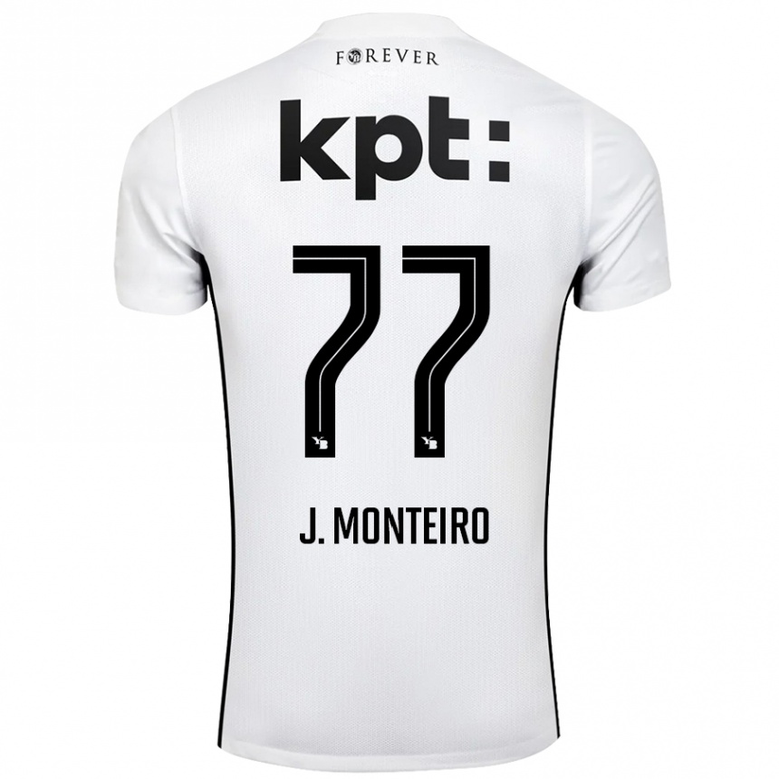 Férfi Labdarúgás Joël Monteiro #77 Fehér Fekete Idegenbeli Jersey 2024/25 Mez Póló Ing