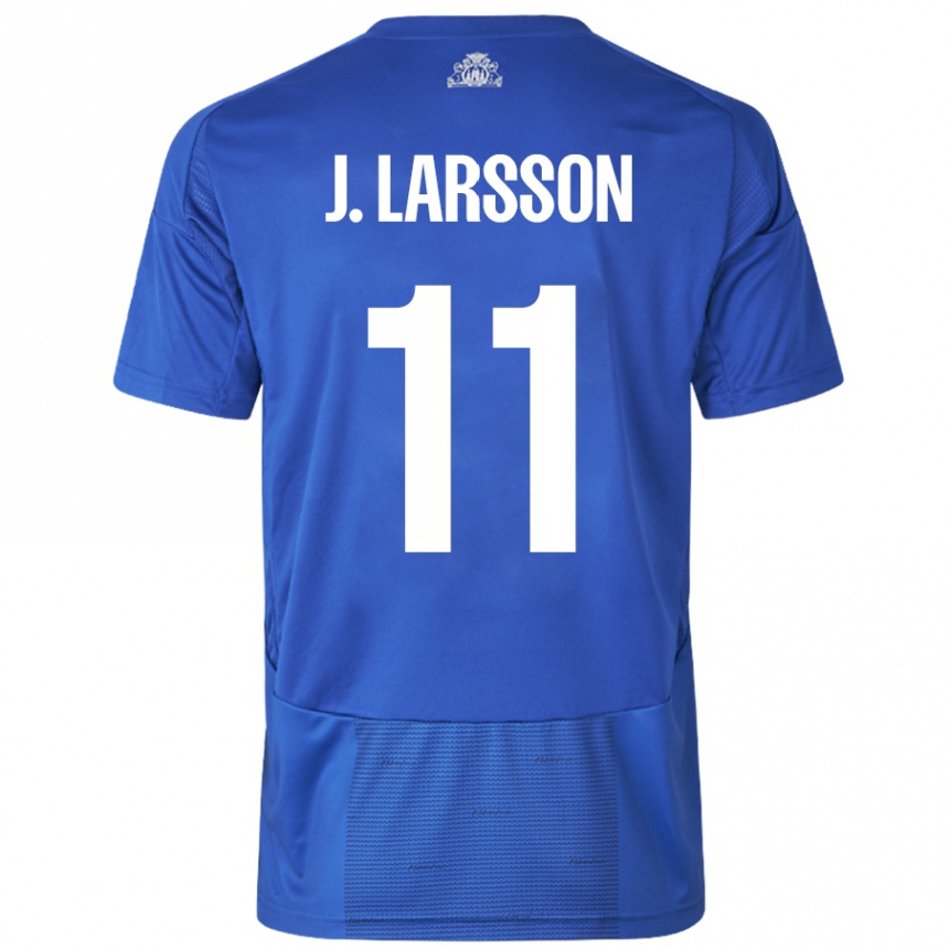 Férfi Labdarúgás Jordan Larsson #11 Fehér Kék Idegenbeli Jersey 2024/25 Mez Póló Ing