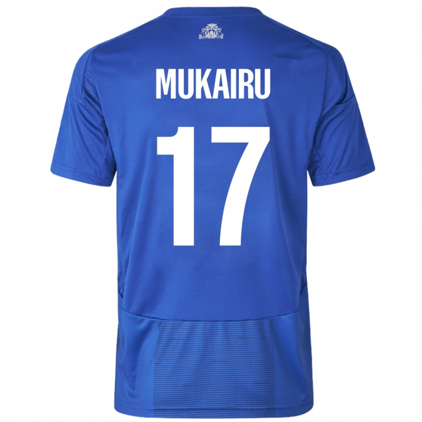 Férfi Labdarúgás Paul Mukairu #17 Fehér Kék Idegenbeli Jersey 2024/25 Mez Póló Ing