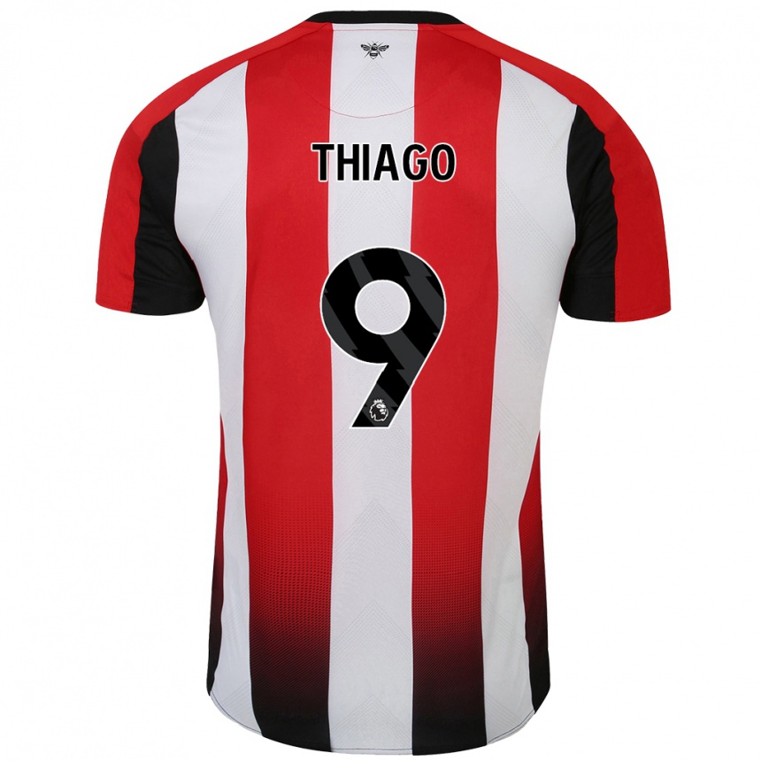 Női Labdarúgás Igor Thiago #9 Piros Fehér Hazai Jersey 2024/25 Mez Póló Ing