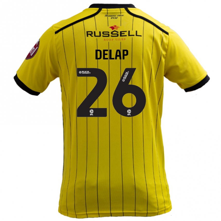 Női Labdarúgás Finn Delap #26 Sárga Hazai Jersey 2024/25 Mez Póló Ing