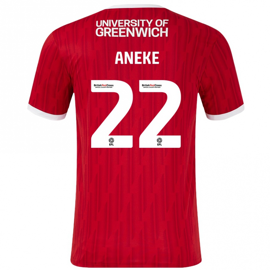 Női Labdarúgás Chuks Aneke #22 Piros Fehér Hazai Jersey 2024/25 Mez Póló Ing