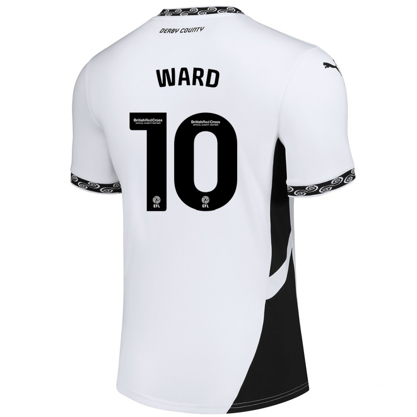 Női Labdarúgás Hannah Ward #10 Fehér Fekete Hazai Jersey 2024/25 Mez Póló Ing