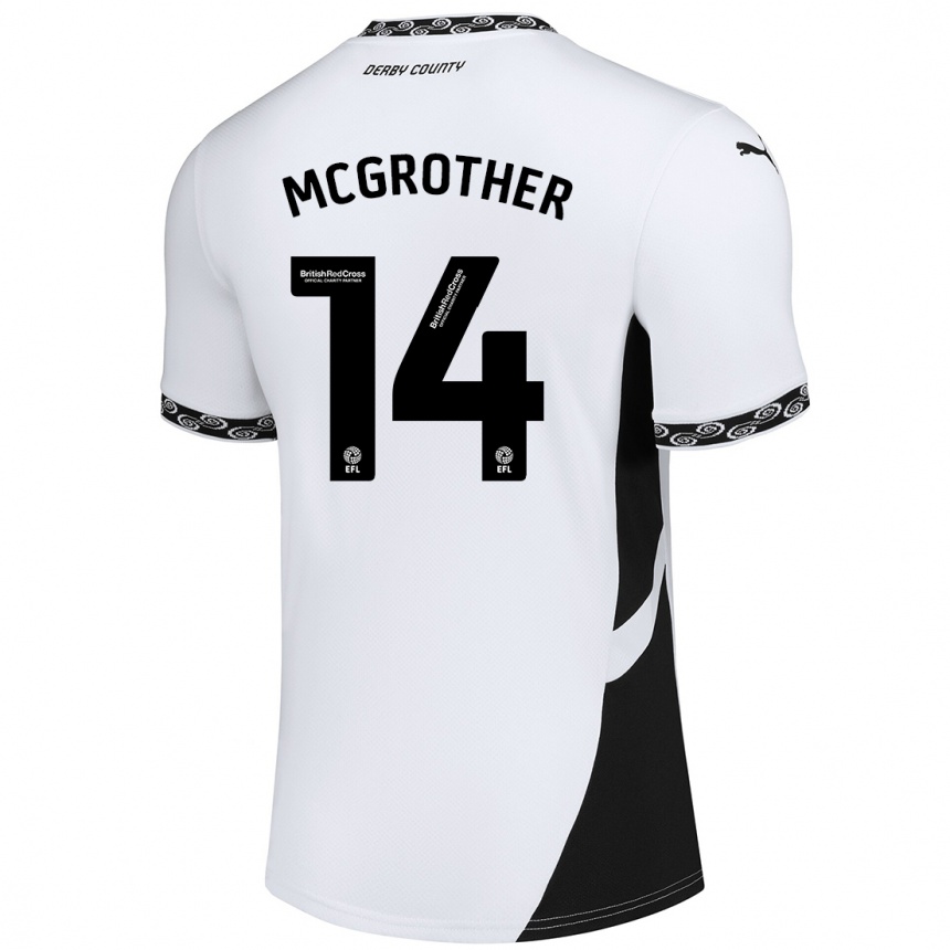 Női Labdarúgás Becky Mcgrother #14 Fehér Fekete Hazai Jersey 2024/25 Mez Póló Ing