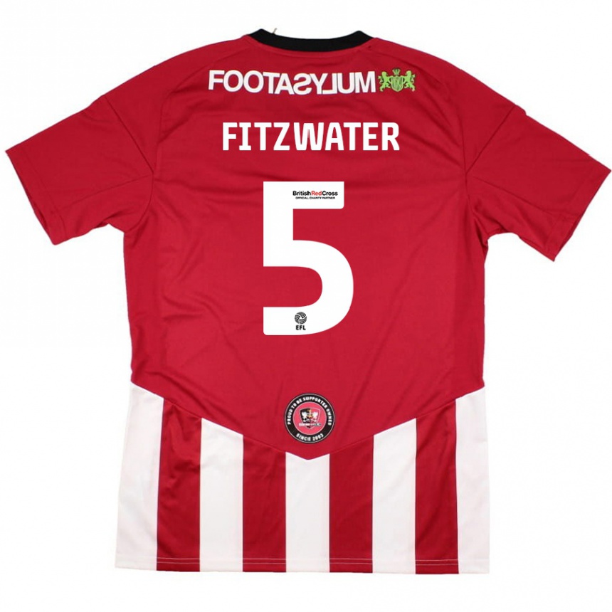 Női Labdarúgás Jack Fitzwater #5 Piros Fehér Hazai Jersey 2024/25 Mez Póló Ing