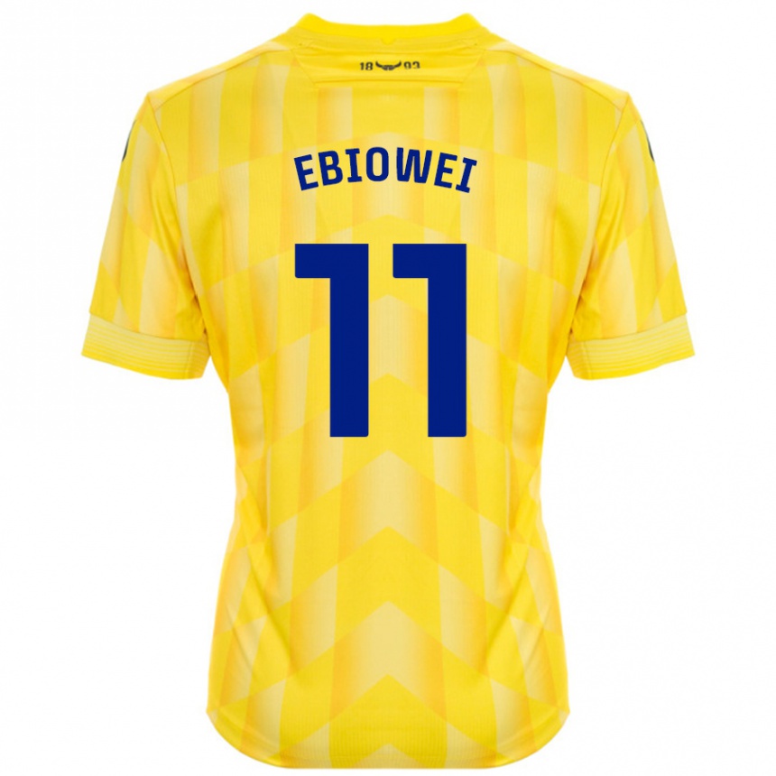 Női Labdarúgás Malcolm Ebiowei #11 Sárga Hazai Jersey 2024/25 Mez Póló Ing