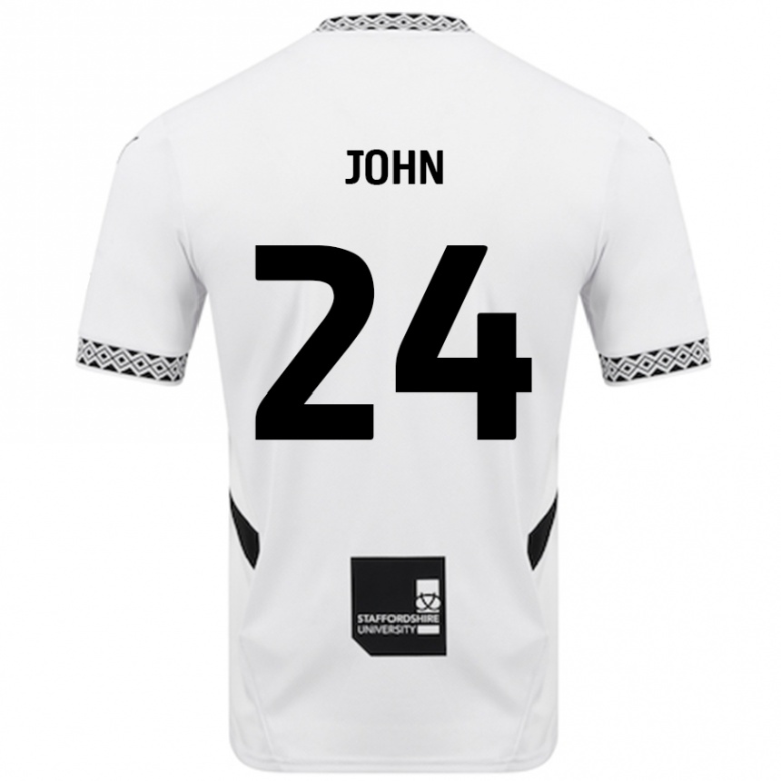 Női Labdarúgás Kyle John #24 Fehér Hazai Jersey 2024/25 Mez Póló Ing