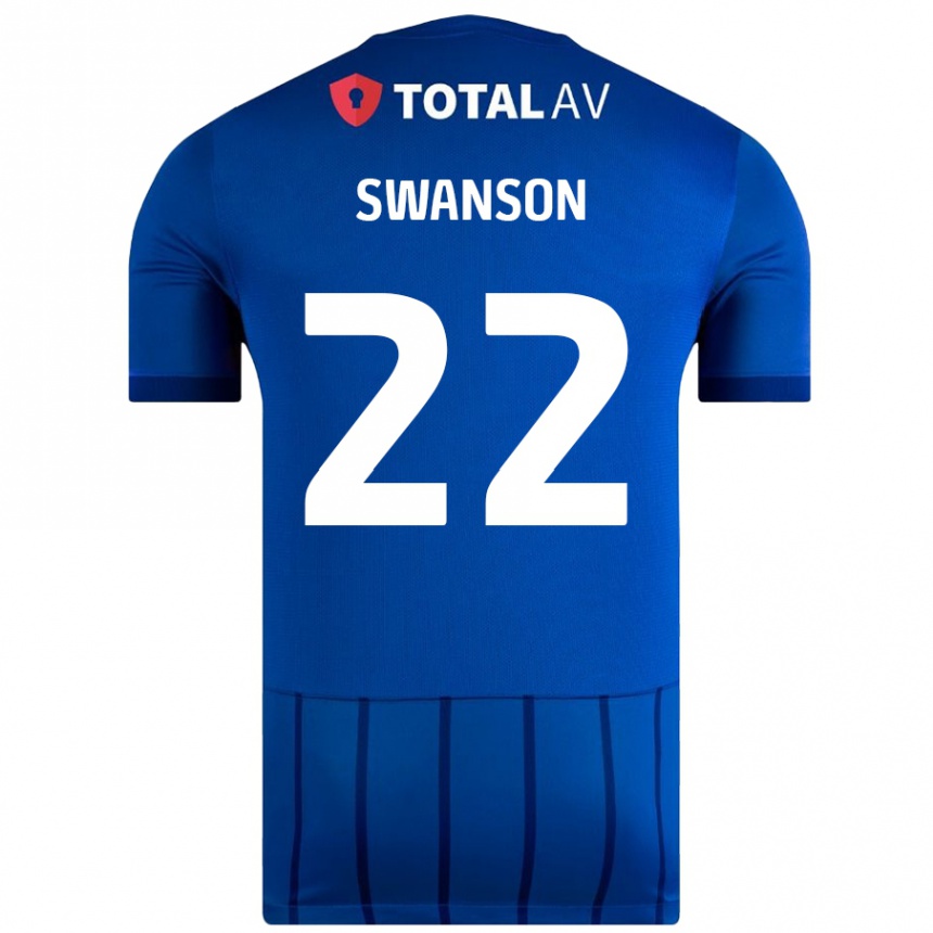 Női Labdarúgás Zak Swanson #22 Kék Hazai Jersey 2024/25 Mez Póló Ing