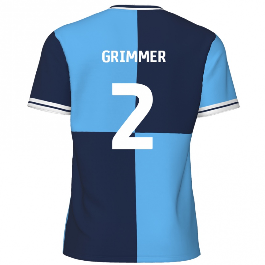 Női Labdarúgás Jack Grimmer #2 Égszínkék Sötétkék Hazai Jersey 2024/25 Mez Póló Ing