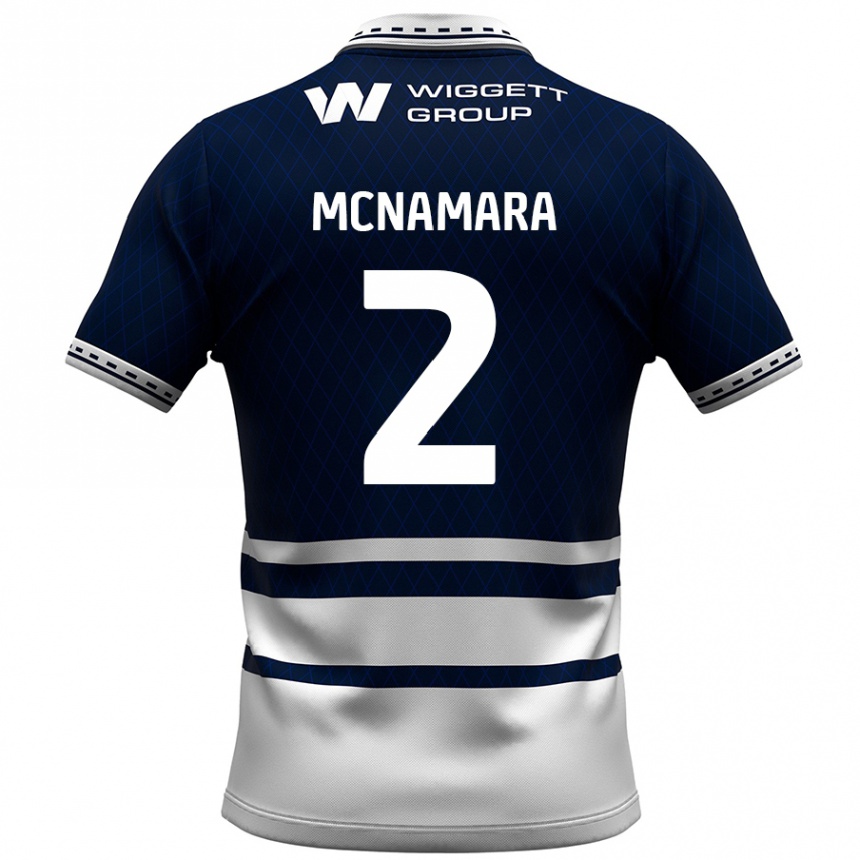 Női Labdarúgás Danny Mcnamara #2 Sötétkék Fehér Hazai Jersey 2024/25 Mez Póló Ing