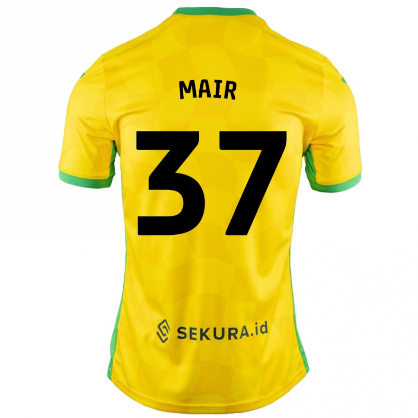 Női Labdarúgás Archie Mair #37 Sárga Zöld Hazai Jersey 2024/25 Mez Póló Ing