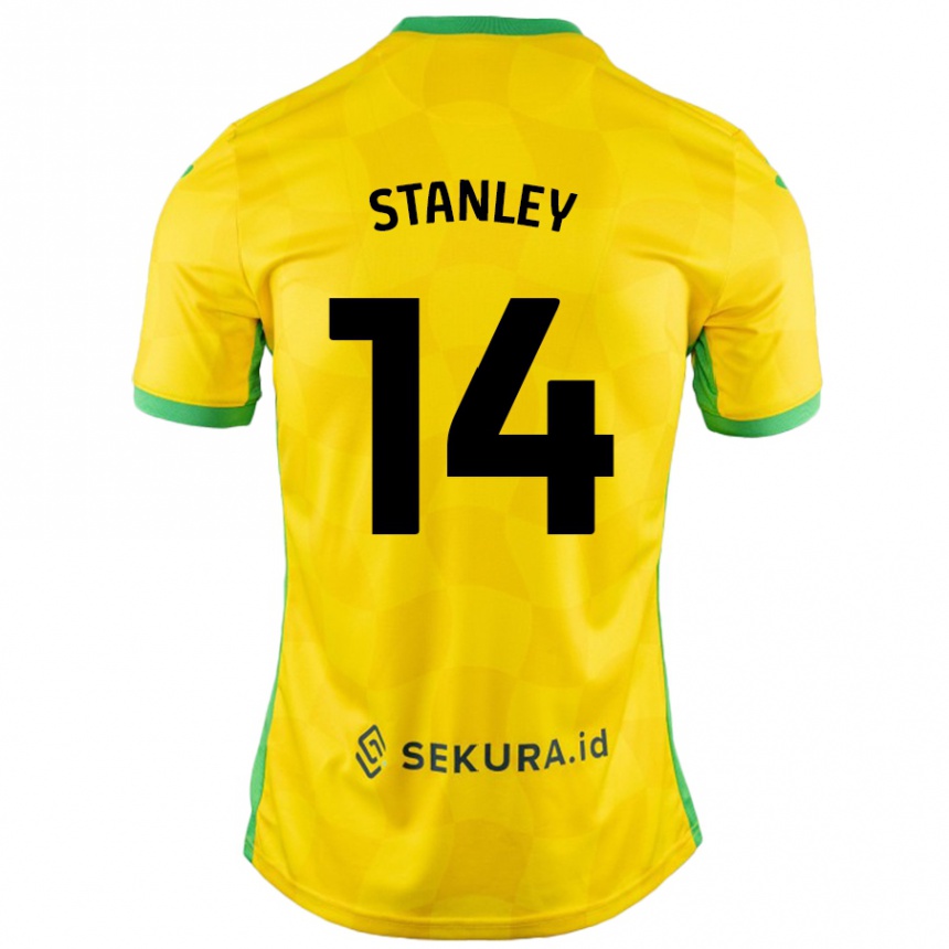 Női Labdarúgás Kathryn Stanley #14 Sárga Zöld Hazai Jersey 2024/25 Mez Póló Ing