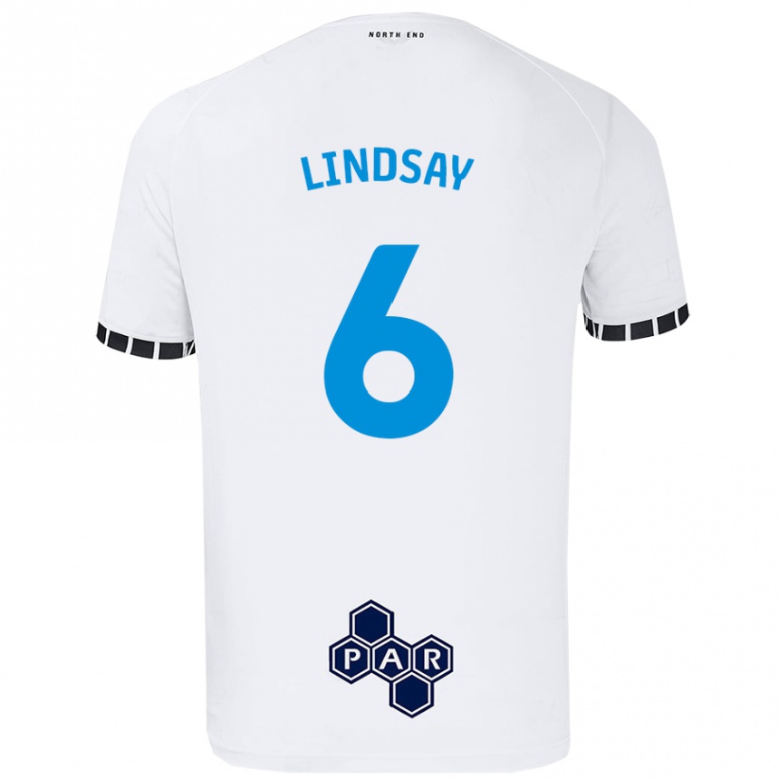 Női Labdarúgás Liam Lindsay #6 Fehér Hazai Jersey 2024/25 Mez Póló Ing