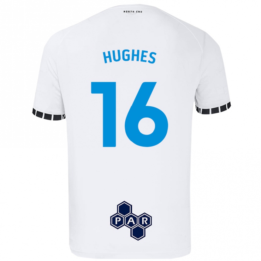 Női Labdarúgás Andrew Hughes #16 Fehér Hazai Jersey 2024/25 Mez Póló Ing