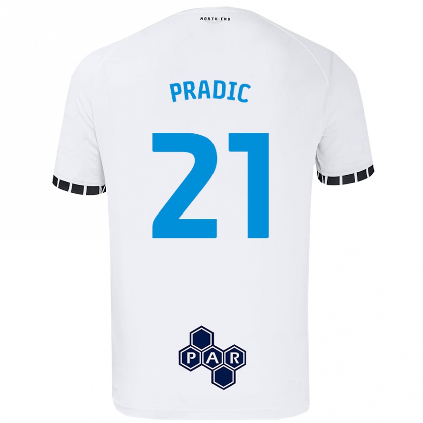 Női Labdarúgás James Pradic #21 Fehér Hazai Jersey 2024/25 Mez Póló Ing