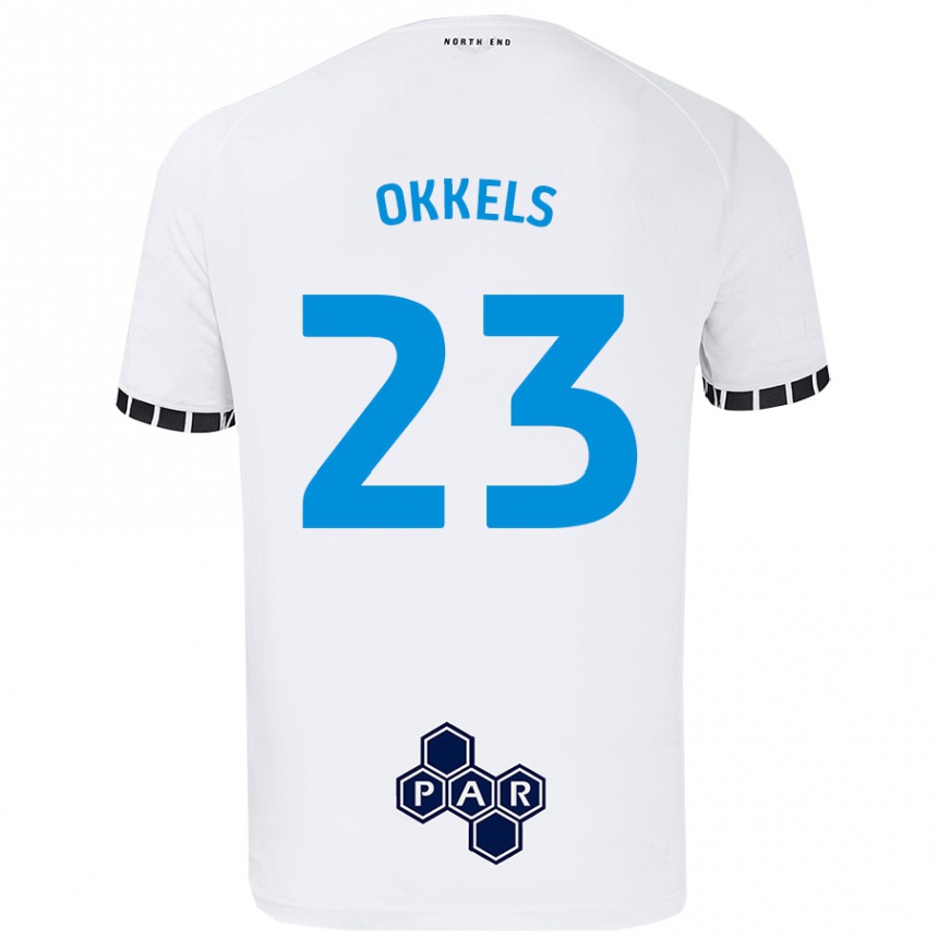 Női Labdarúgás Jeppe Okkels #23 Fehér Hazai Jersey 2024/25 Mez Póló Ing