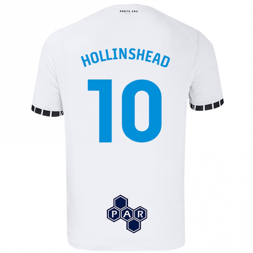 Női Labdarúgás Emily Hollinshead #10 Fehér Hazai Jersey 2024/25 Mez Póló Ing