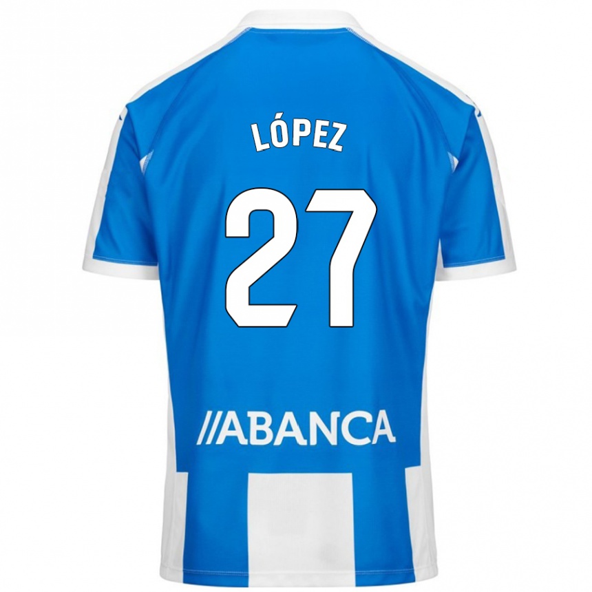 Női Labdarúgás Rubén López #27 Kék Fehér Hazai Jersey 2024/25 Mez Póló Ing