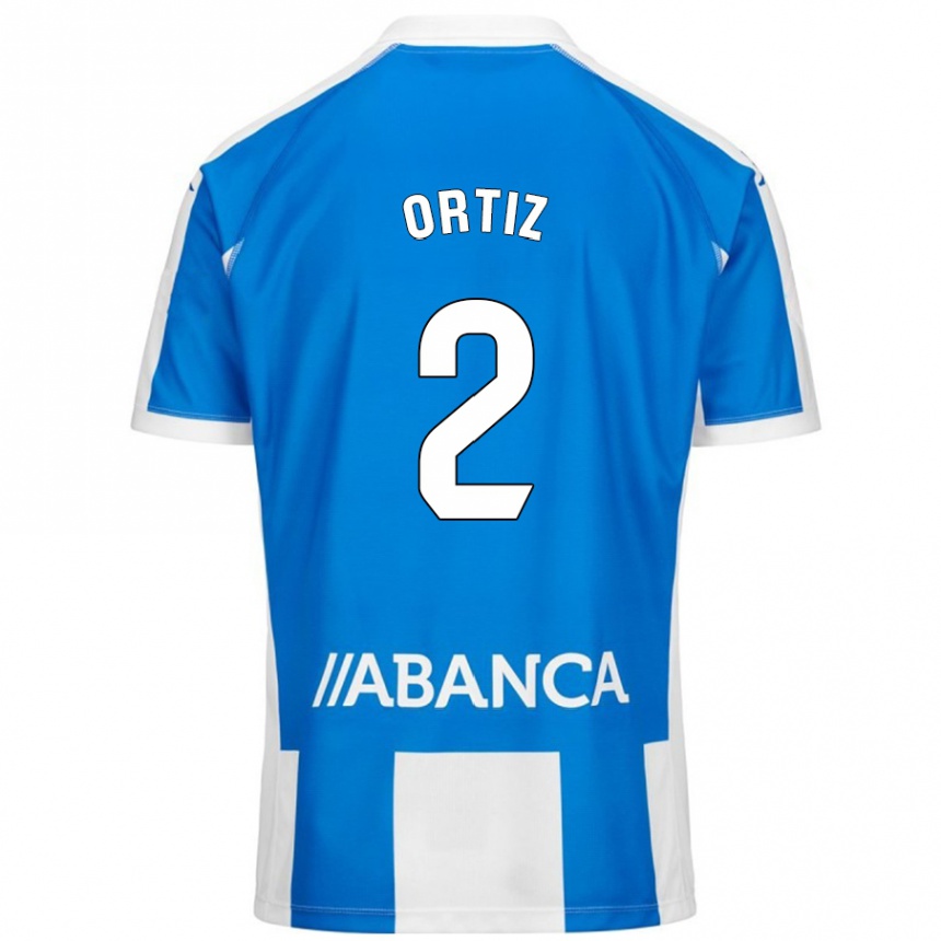 Női Labdarúgás Samara Ortiz #2 Kék Fehér Hazai Jersey 2024/25 Mez Póló Ing