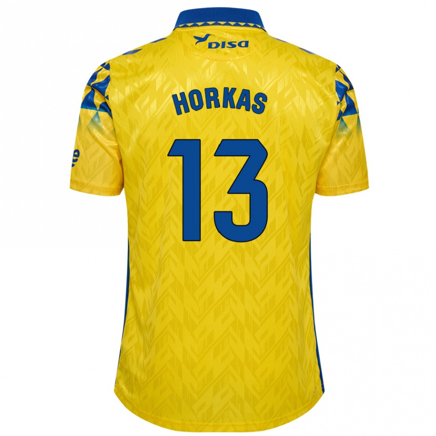 Női Labdarúgás Dinko Horkas #13 Sárga Kék Hazai Jersey 2024/25 Mez Póló Ing