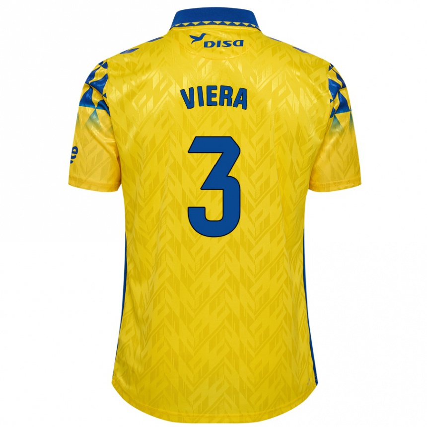 Női Labdarúgás Óliver Viera #3 Sárga Kék Hazai Jersey 2024/25 Mez Póló Ing