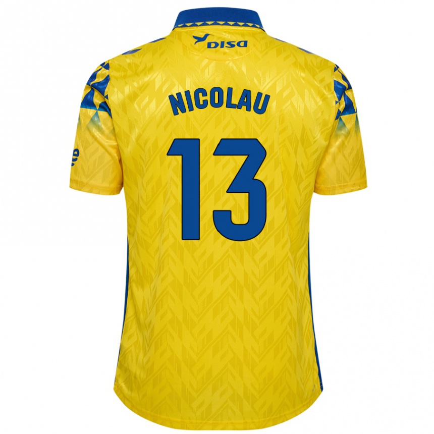 Női Labdarúgás Nacho Nicolau #13 Sárga Kék Hazai Jersey 2024/25 Mez Póló Ing