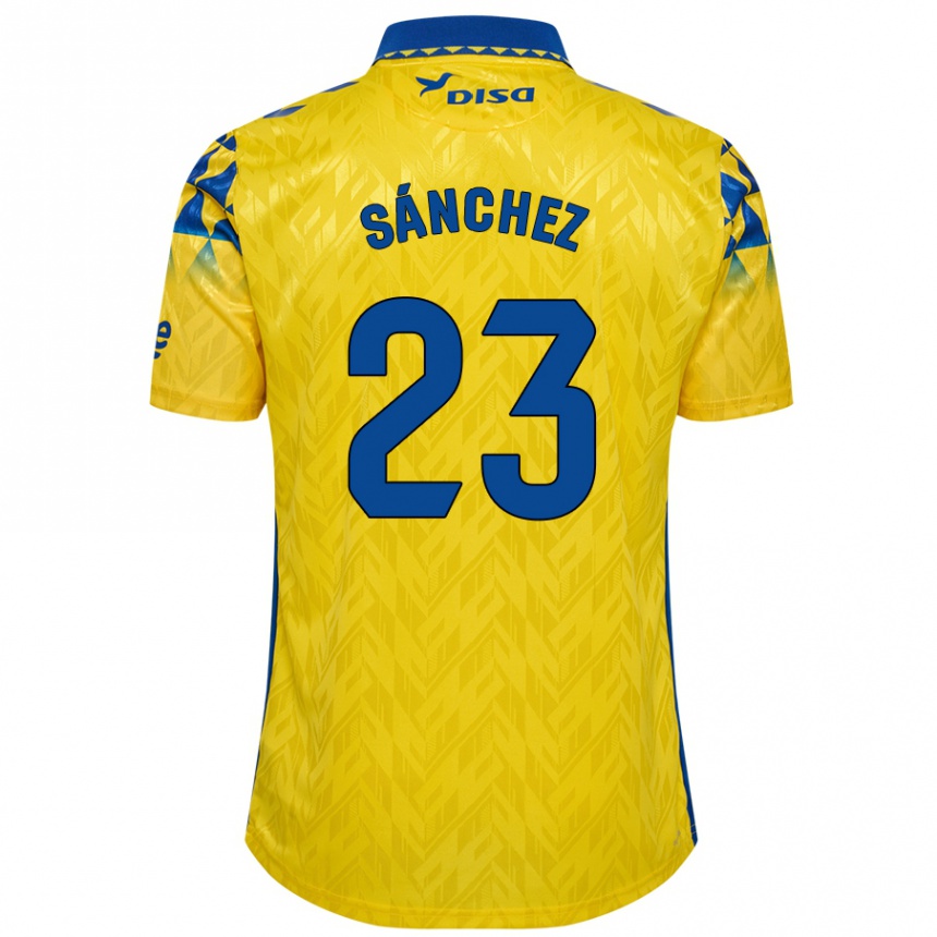 Női Labdarúgás Omar Sánchez #23 Sárga Kék Hazai Jersey 2024/25 Mez Póló Ing