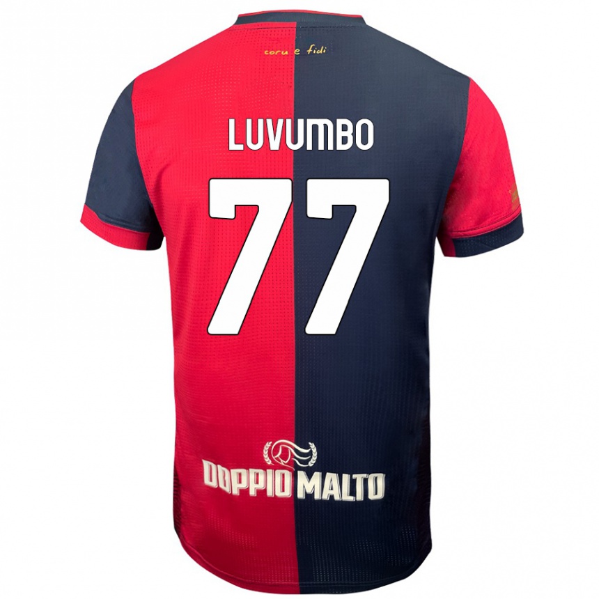 Női Labdarúgás Zito Luvumbo #77 Piros Sötétebb Kék Hazai Jersey 2024/25 Mez Póló Ing