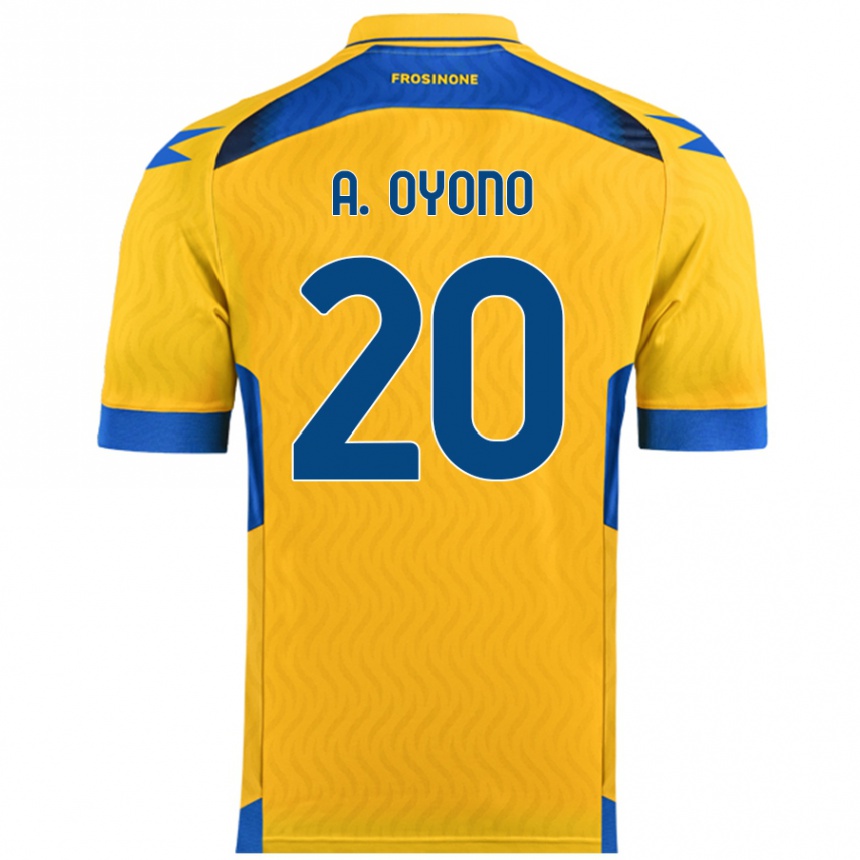 Női Labdarúgás Anthony Oyono #20 Sárga Hazai Jersey 2024/25 Mez Póló Ing