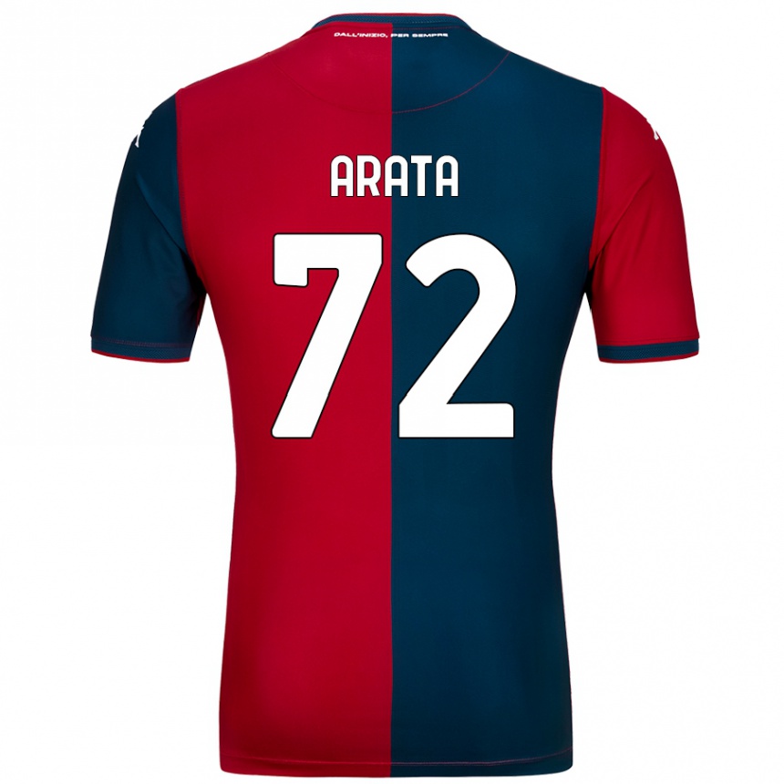 Női Labdarúgás Stefano Arata #72 Piros Sötétkék Hazai Jersey 2024/25 Mez Póló Ing