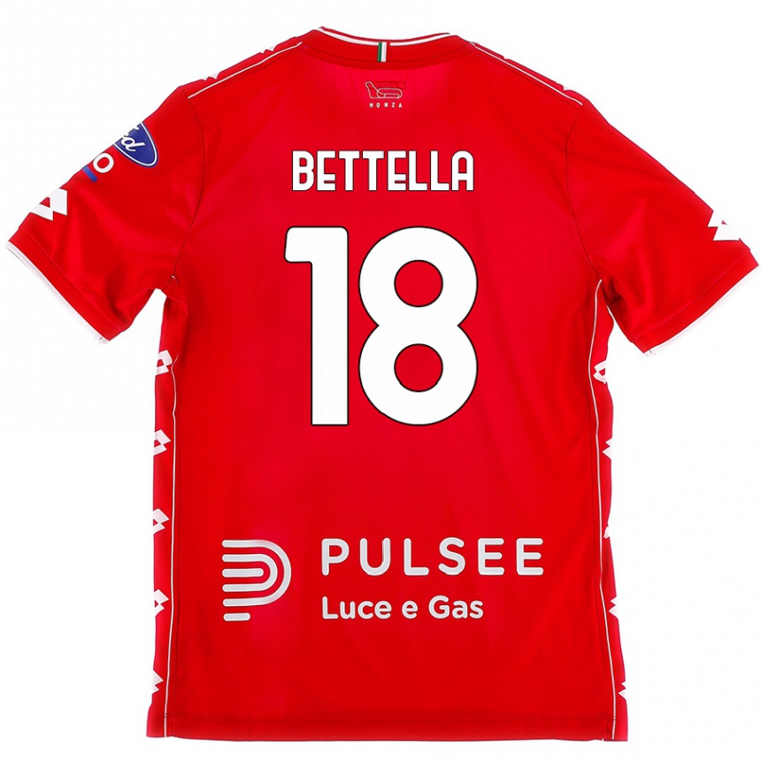 Női Labdarúgás Davide Bettella #18 Piros Fehér Hazai Jersey 2024/25 Mez Póló Ing