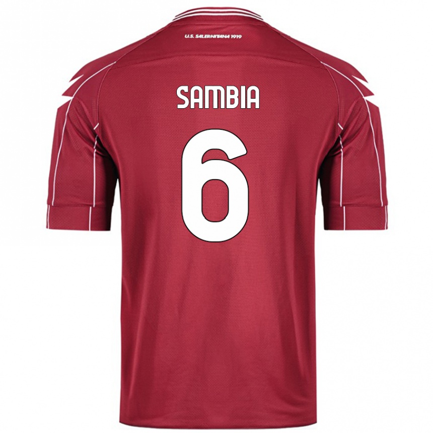 Női Labdarúgás Junior Sambia #6 Burgundia Hazai Jersey 2024/25 Mez Póló Ing