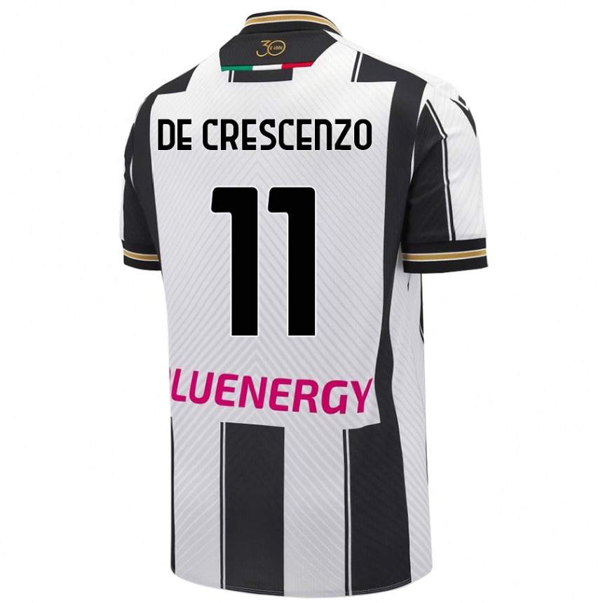 Női Labdarúgás Marco De Crescenzo #11 Fehér Fekete Hazai Jersey 2024/25 Mez Póló Ing