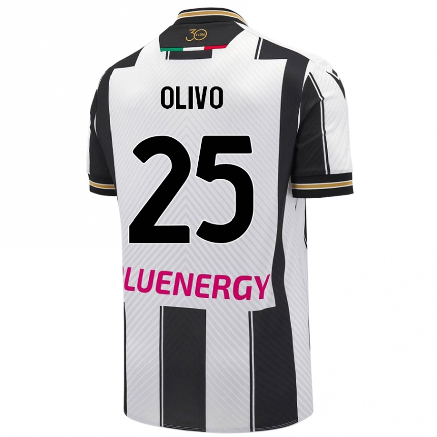 Női Labdarúgás Gioele Olivo #25 Fehér Fekete Hazai Jersey 2024/25 Mez Póló Ing