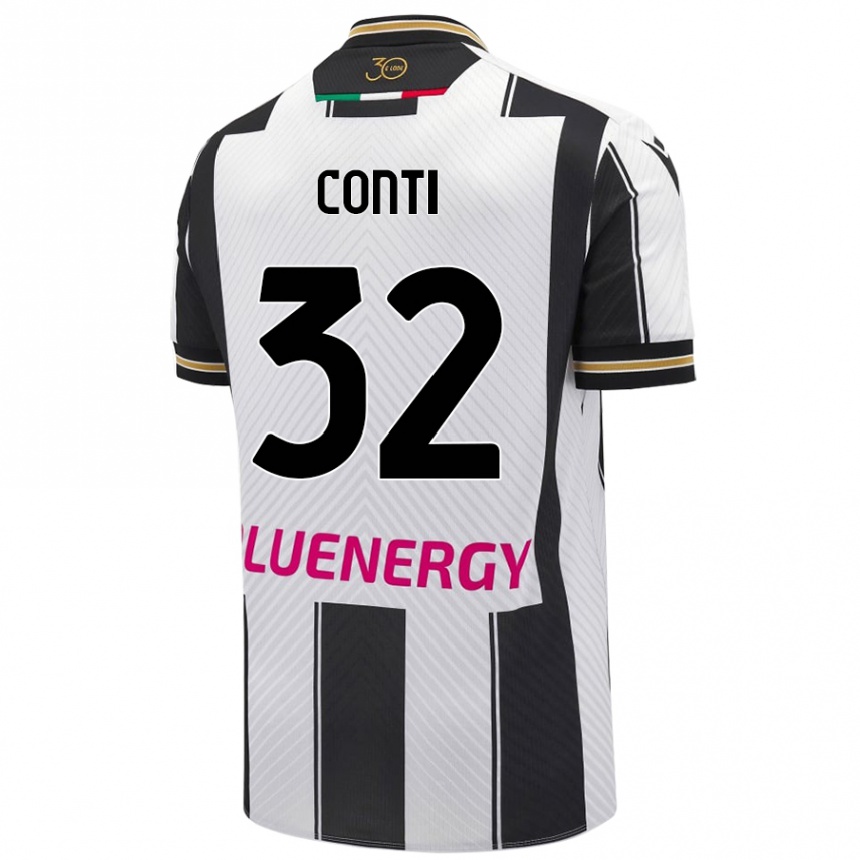 Női Labdarúgás Manuel Conti #32 Fehér Fekete Hazai Jersey 2024/25 Mez Póló Ing