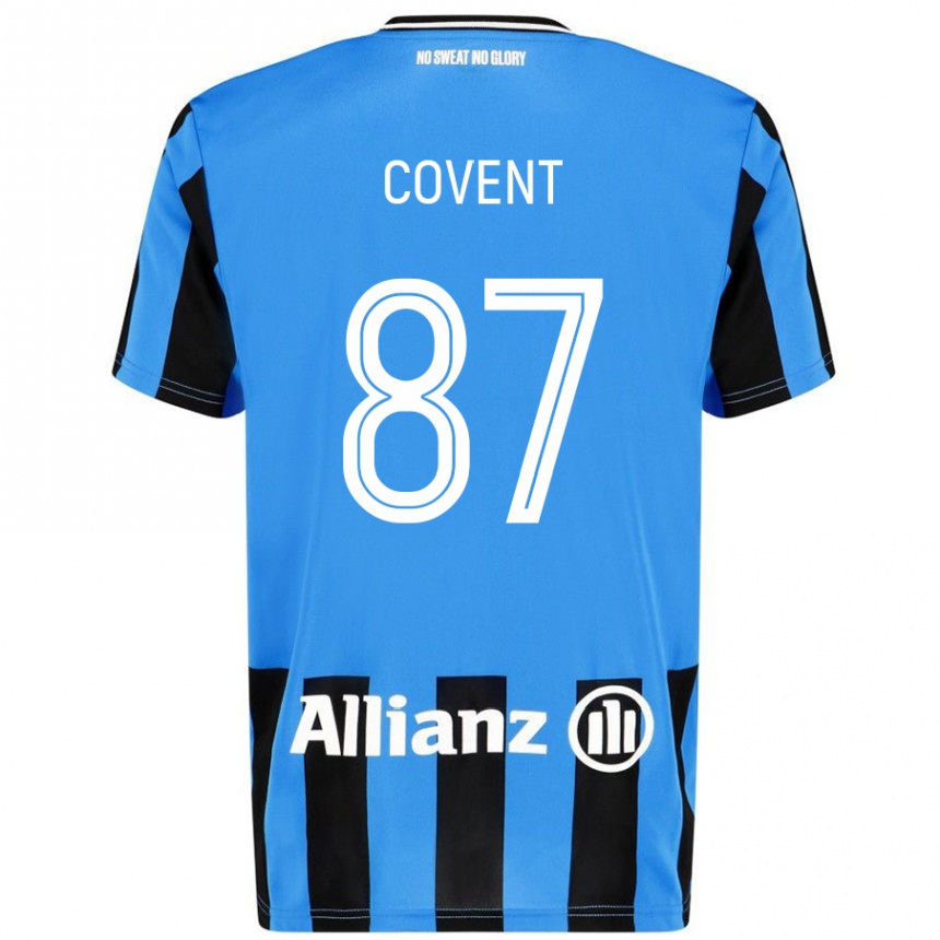 Női Labdarúgás Jorijn Covent #87 Égszínkék Fekete Hazai Jersey 2024/25 Mez Póló Ing