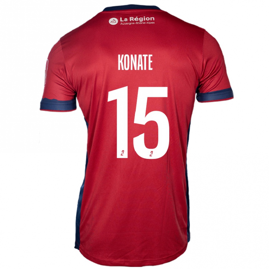 Női Labdarúgás Cheick Oumar Konaté #15 Világos Bordó Hazai Jersey 2024/25 Mez Póló Ing