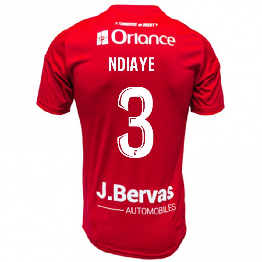 Női Labdarúgás Abdoulaye Ndiaye #3 Piros Fehér Hazai Jersey 2024/25 Mez Póló Ing