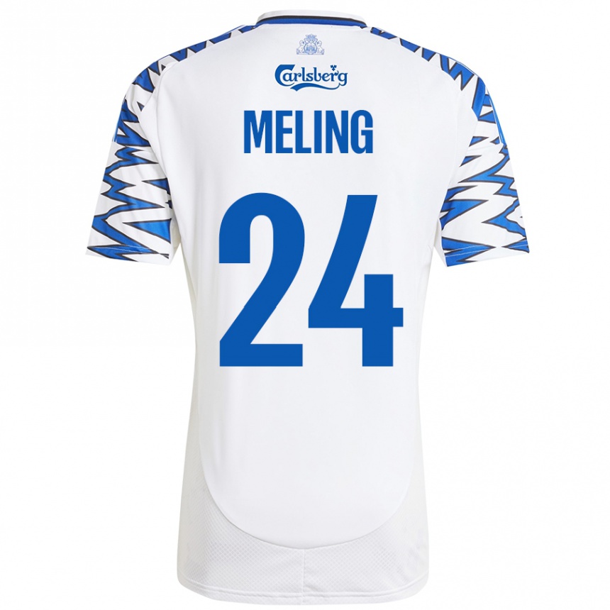 Női Labdarúgás Birger Meling #24 Fehér Ég Kék Hazai Jersey 2024/25 Mez Póló Ing