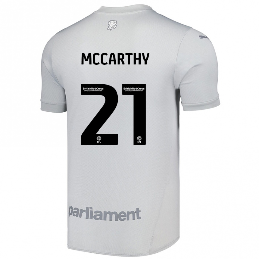 Női Labdarúgás Conor Mccarthy #21 Ezüstszürke Idegenbeli Jersey 2024/25 Mez Póló Ing