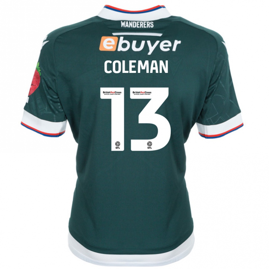 Női Labdarúgás Joel Coleman #13 Sötétzöld Idegenbeli Jersey 2024/25 Mez Póló Ing