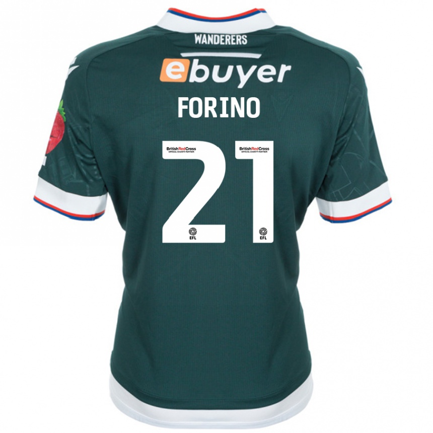 Női Labdarúgás Chris Forino #21 Sötétzöld Idegenbeli Jersey 2024/25 Mez Póló Ing