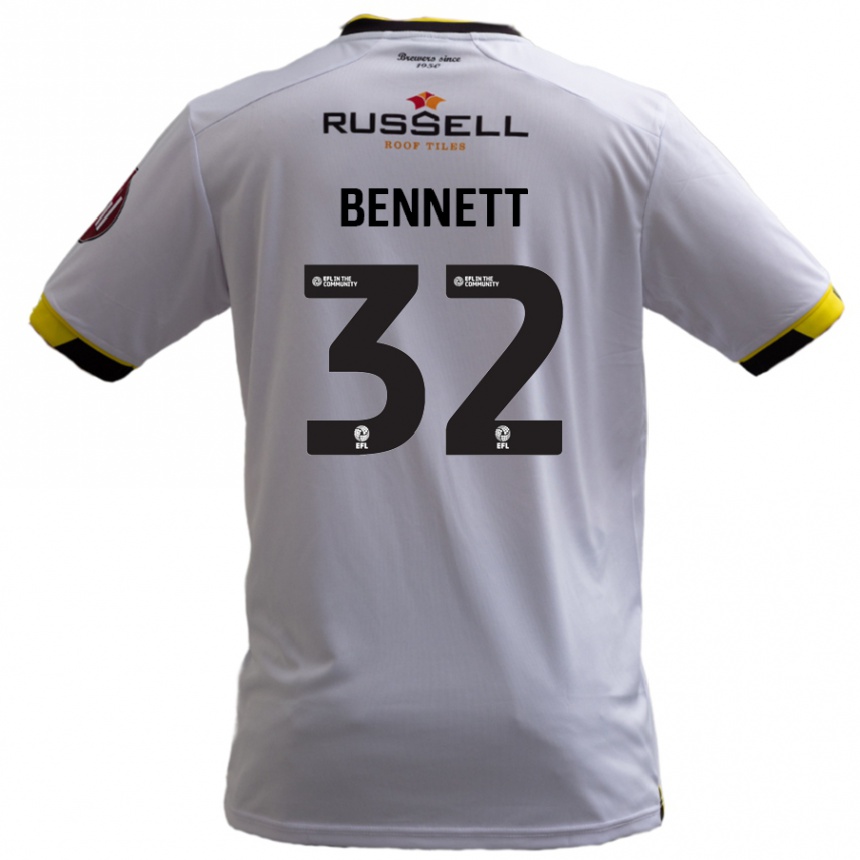 Női Labdarúgás Mason Bennett #32 Fehér Idegenbeli Jersey 2024/25 Mez Póló Ing