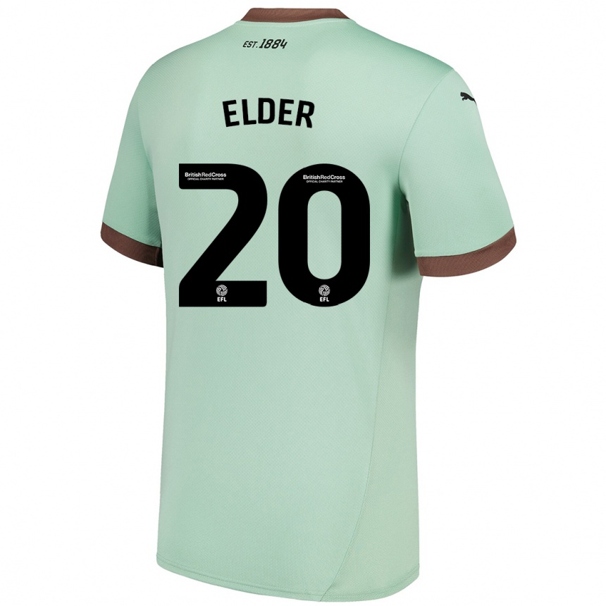 Női Labdarúgás Callum Elder #20 Halványzöld Idegenbeli Jersey 2024/25 Mez Póló Ing