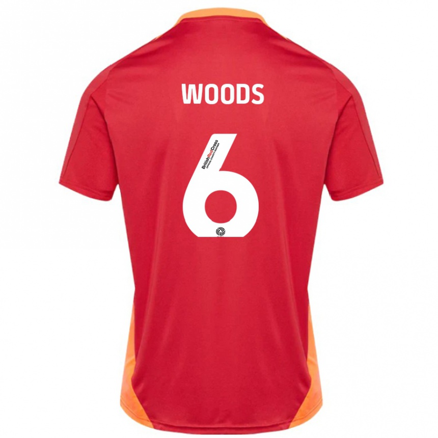 Női Labdarúgás Ryan Woods #6 Kék Törtfehér Idegenbeli Jersey 2024/25 Mez Póló Ing