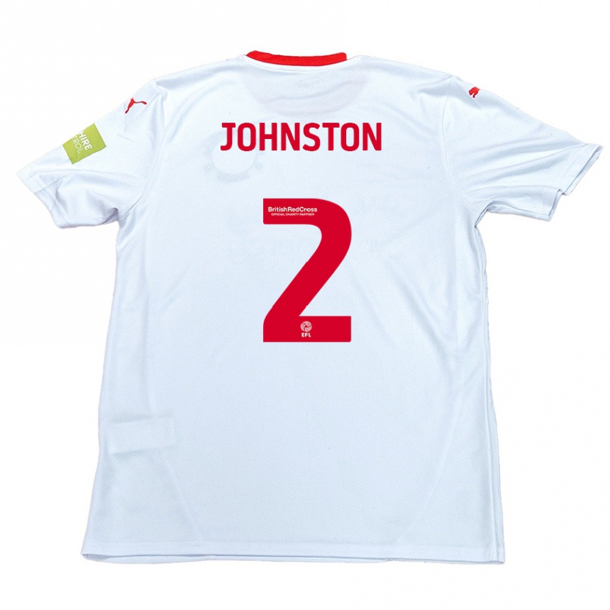 Női Labdarúgás Carl Johnston #2 Fehér Idegenbeli Jersey 2024/25 Mez Póló Ing