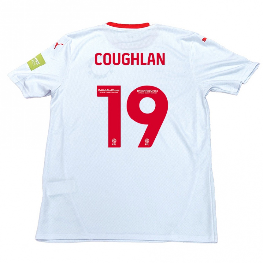 Női Labdarúgás Ronan Coughlan #19 Fehér Idegenbeli Jersey 2024/25 Mez Póló Ing