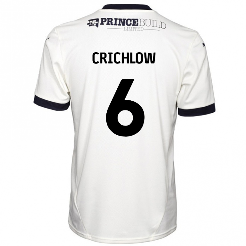 Női Labdarúgás Romoney Crichlow #6 Törtfehér Fekete Idegenbeli Jersey 2024/25 Mez Póló Ing