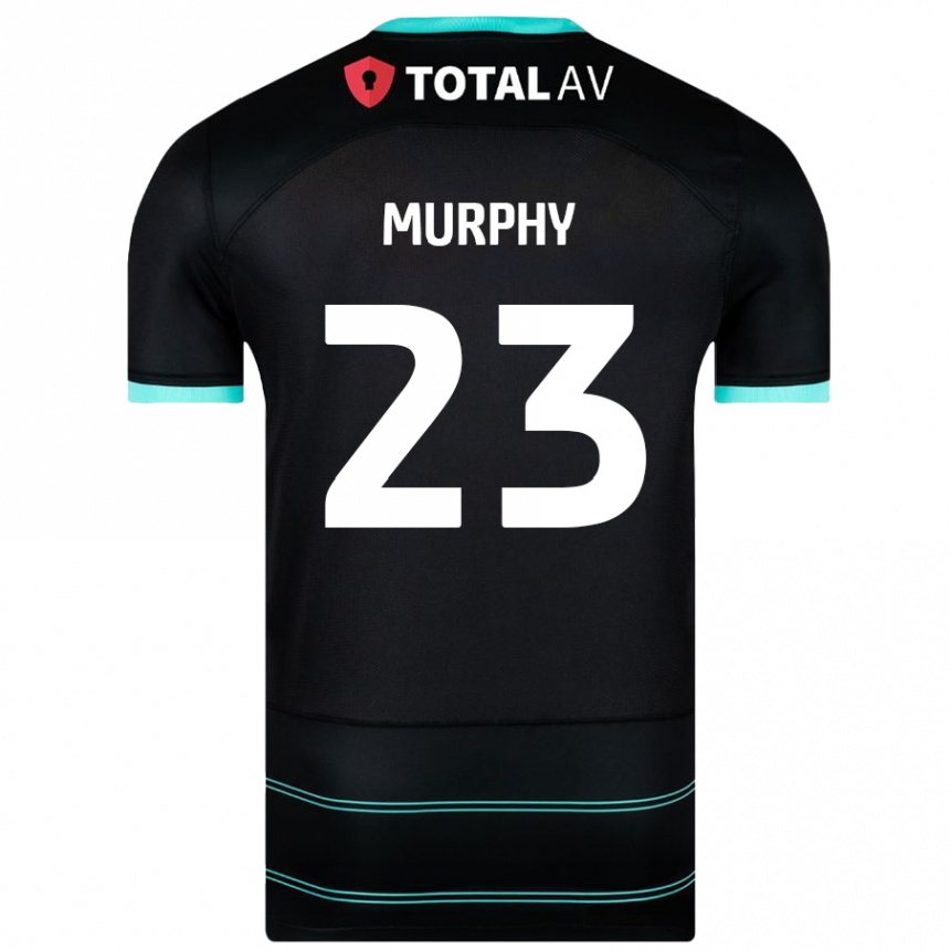 Női Labdarúgás Josh Murphy #23 Fekete Idegenbeli Jersey 2024/25 Mez Póló Ing